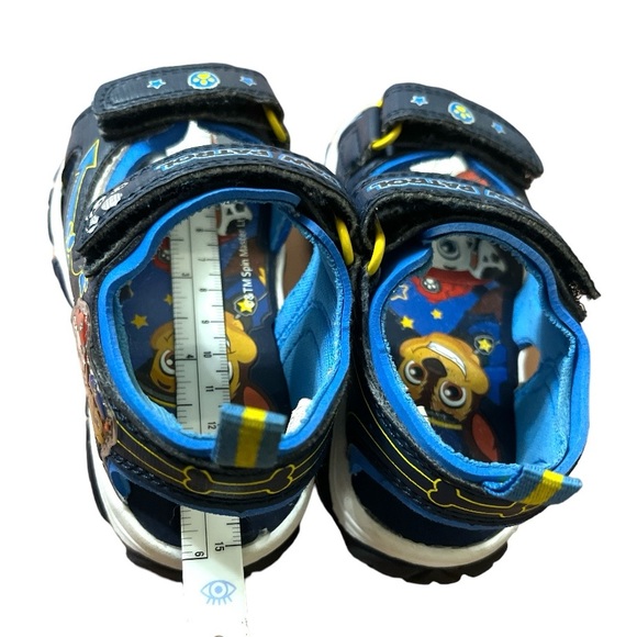 Nickelodeon Paw Patron Sandals Black Blue Size 6 Velcro Summer light-up - Picture 2 of 13